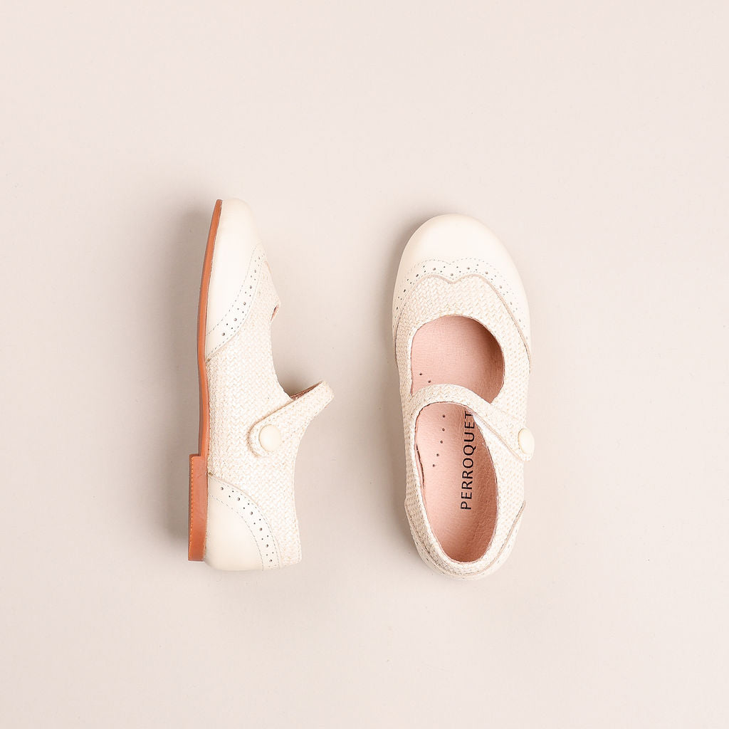 Ivory Mary Jane Shoes for Girls | Perroquet – Perroquet Shoes