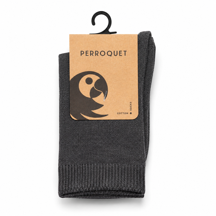 Crew Socks Flat Cotton  | Grey