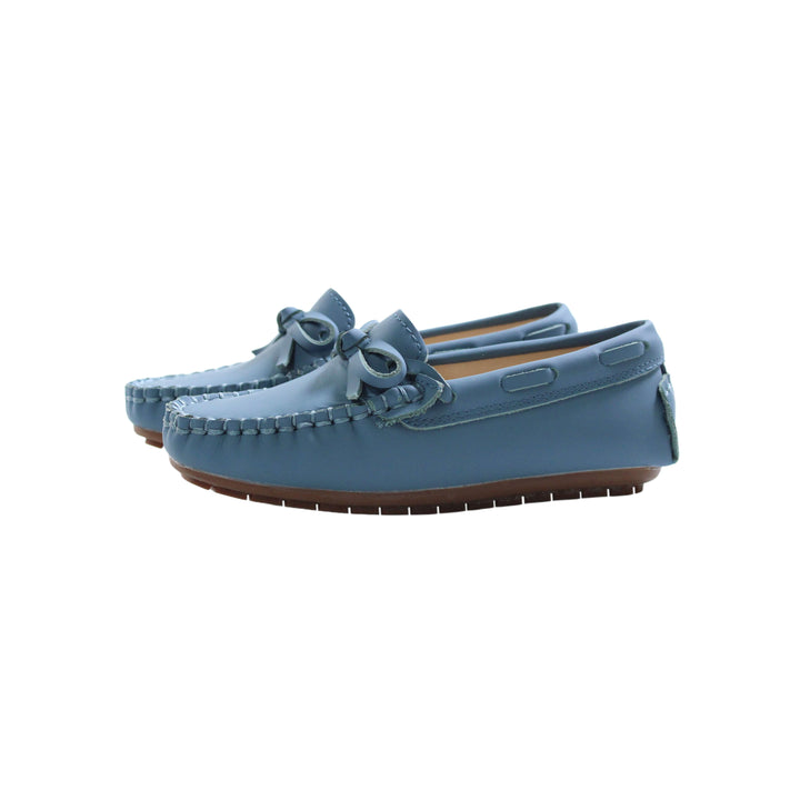 Loafer with Bow - Dusty Blue