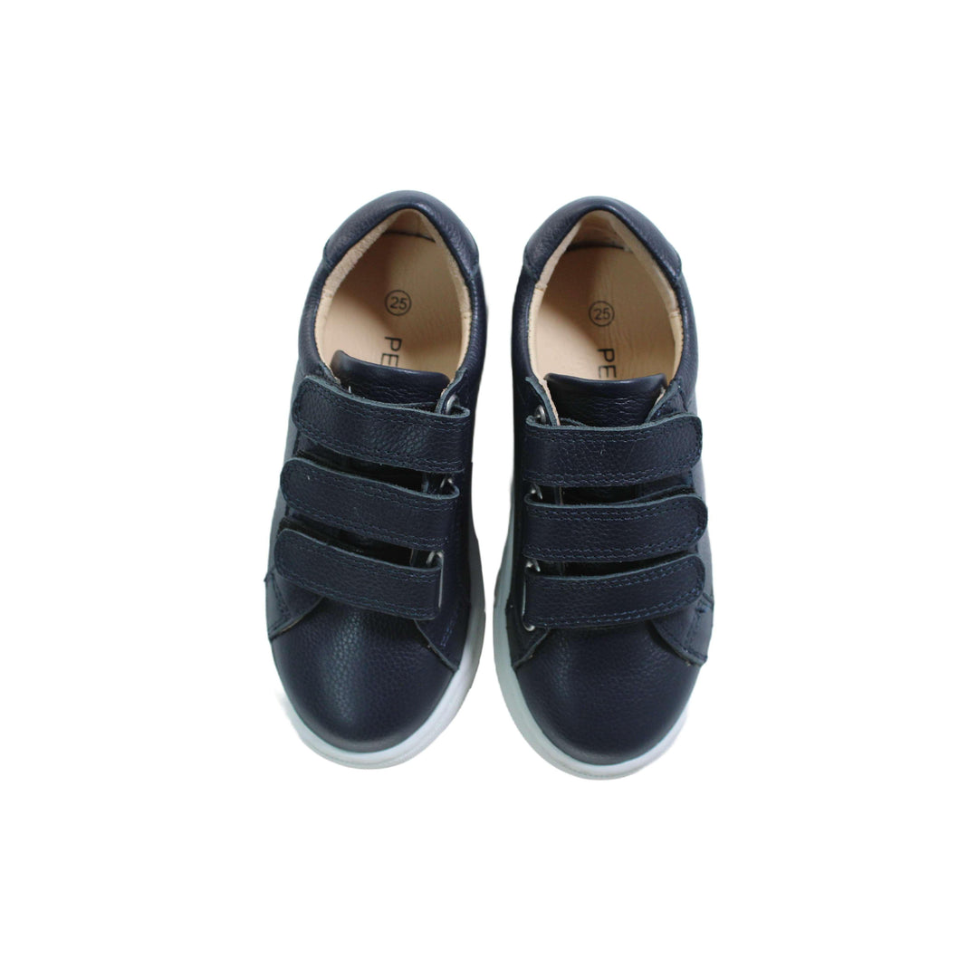 Boys Triple Velcro Sneaker - Navy