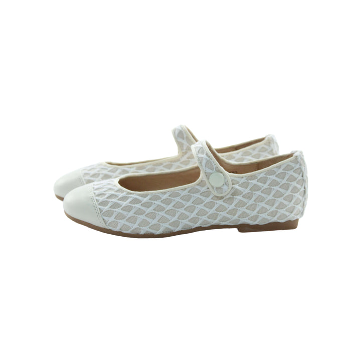 Cap Toe Mary Jane - Ivory Mesh