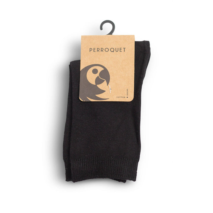 Crew Socks Flat Cotton  - Black