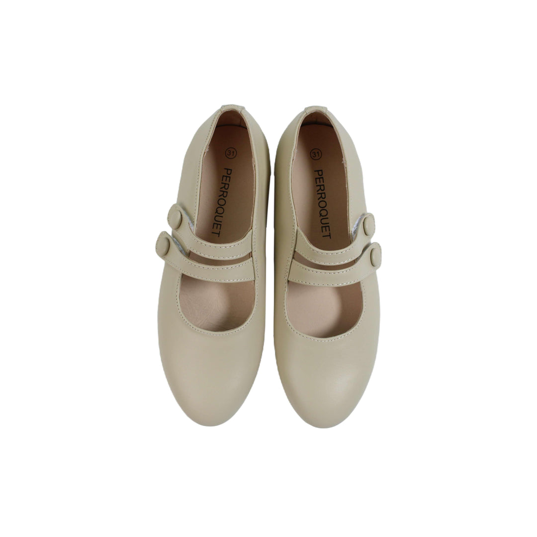 Double Front Strap Mary Jane - Beige