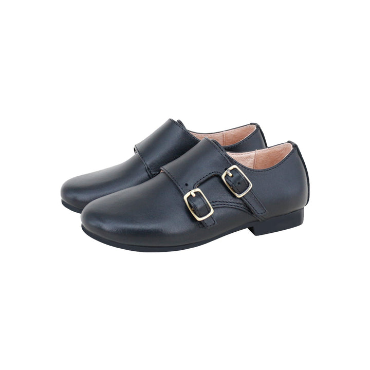 Duble Monk Strap Shoe - Black