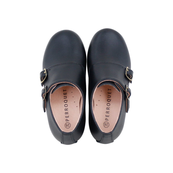 Duble Monk Strap Shoe - Black