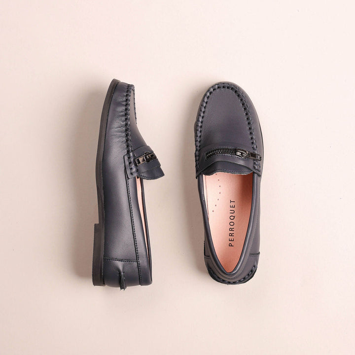 Clunky Penny Loafer With Zipper