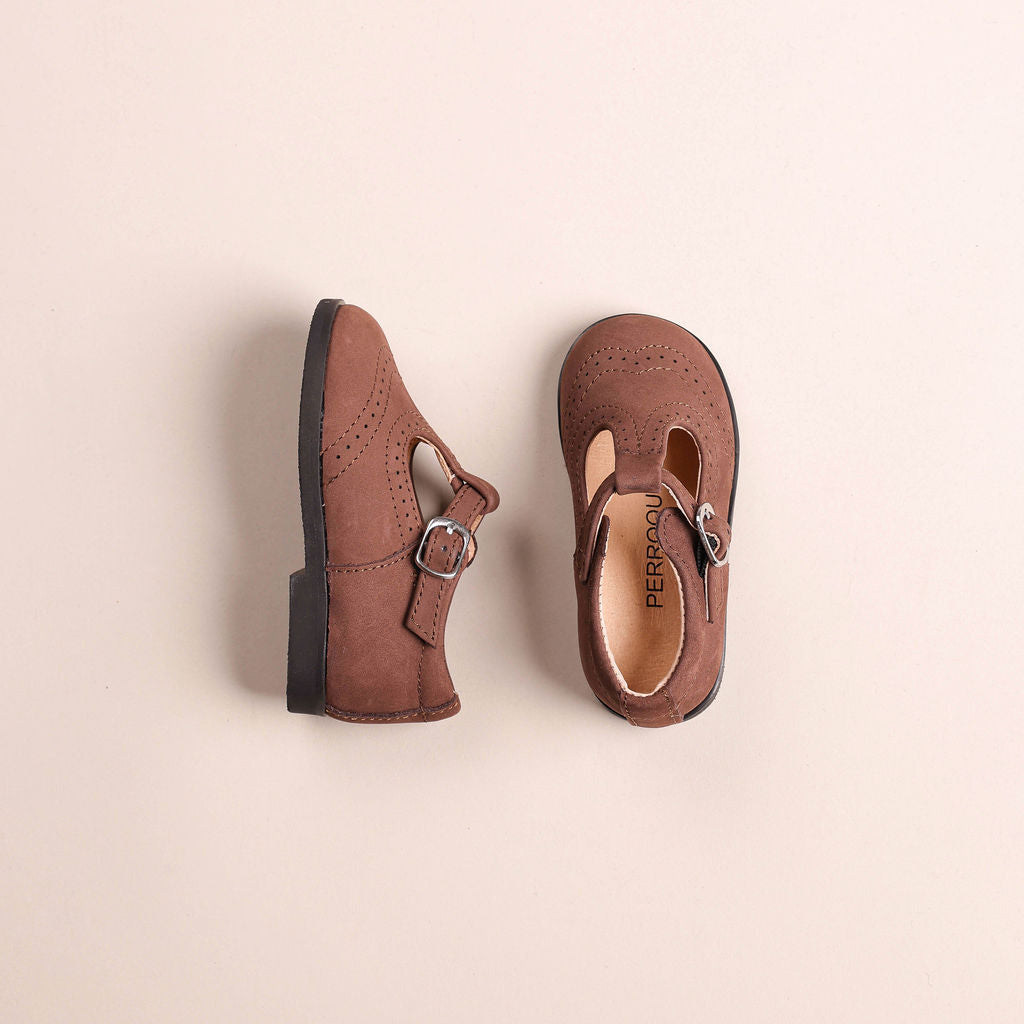 Wingtip Baby T-Strap With Thick Sole