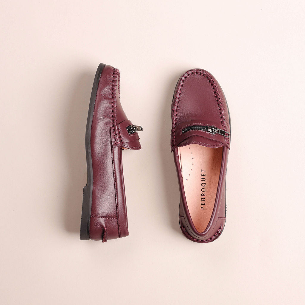 Clunky Penny Loafer With Zipper