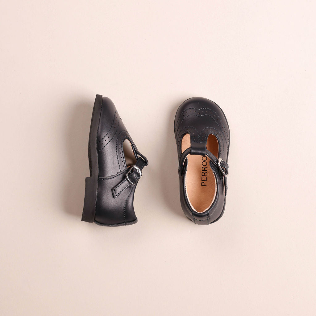 Wingtip Baby T-Strap With Thick Sole