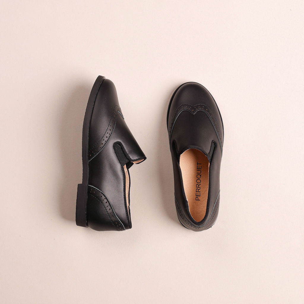 Smoking Shoe With Wingtip And Thick Sole
