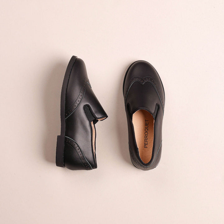 Smoking Shoe With Wingtip And Thick Sole