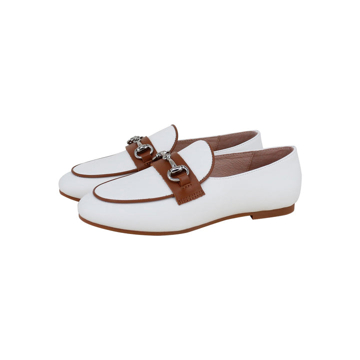 Chain Hard Penny Loafer - White/Luggage