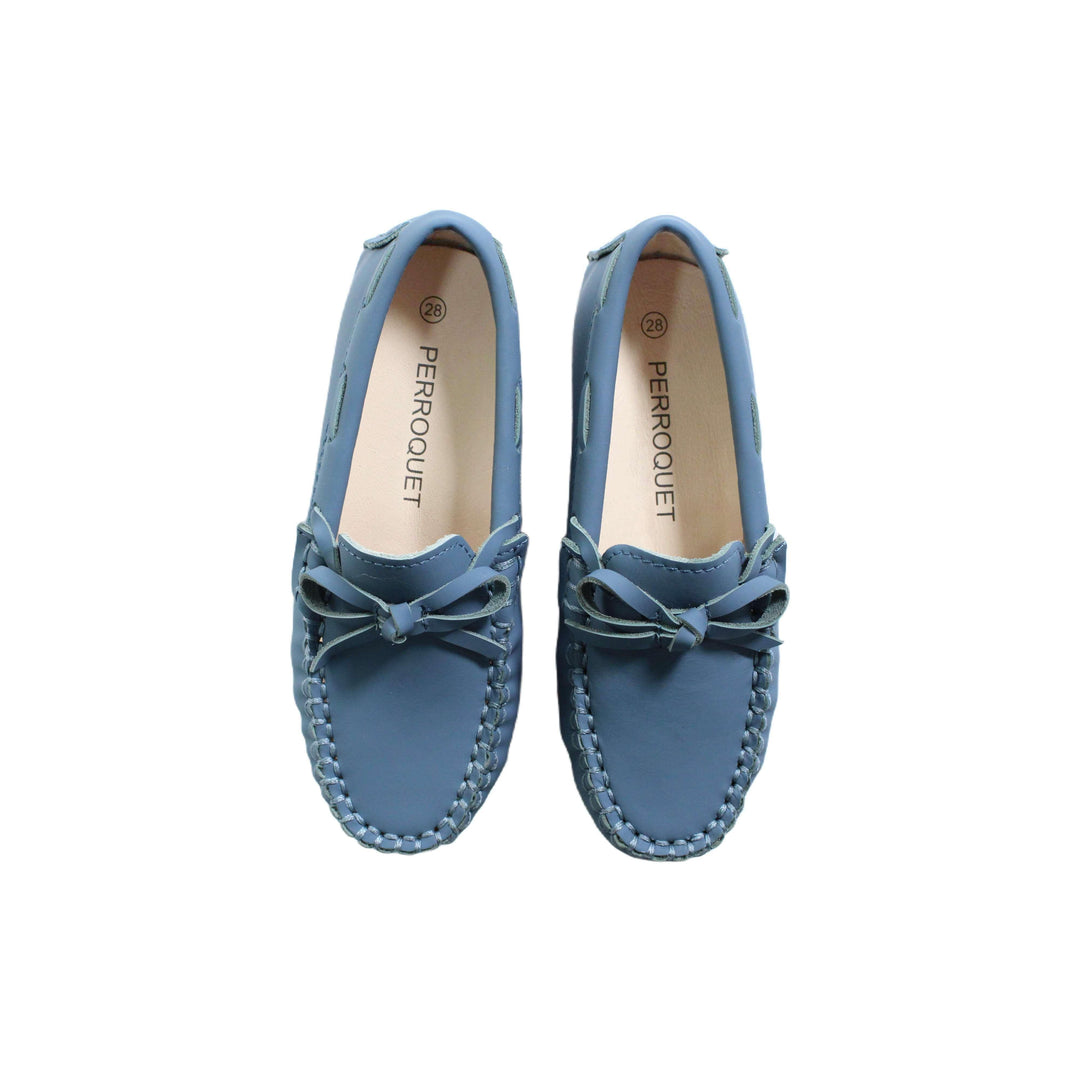 Loafer with Bow - Dusty Blue