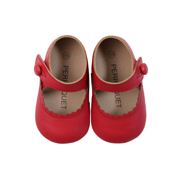 Mary Jane Scallop Soft sole - Red