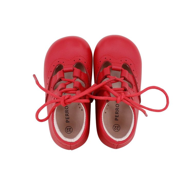 Open Lace Baby Shoe - Red