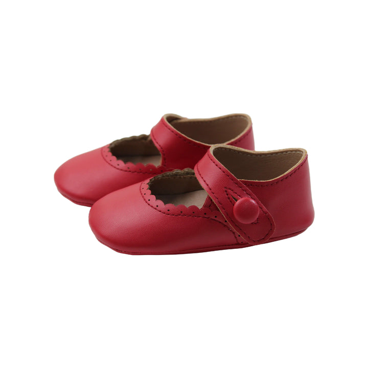 Mary Jane Scallop Soft sole - Red