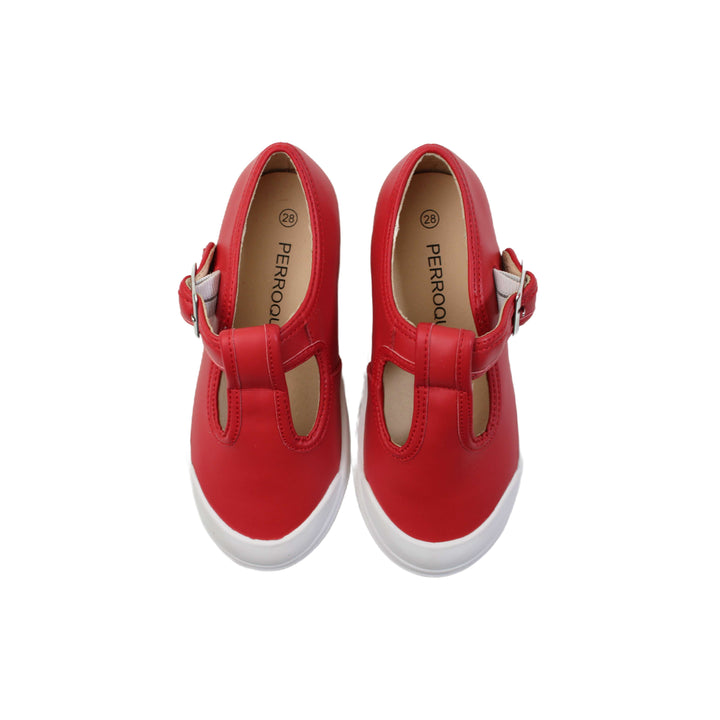 T Strap Sneaker - Red