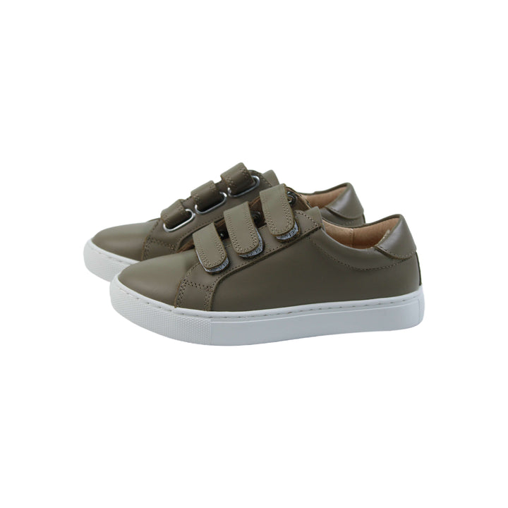 Boys Triple Velcro Sneaker - Taupe