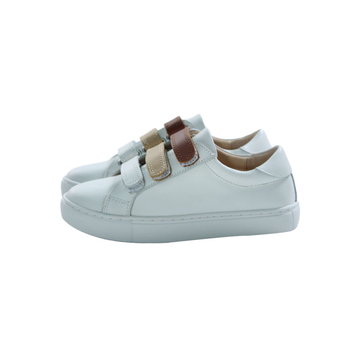 Boys Triple Velcro Sneaker - White