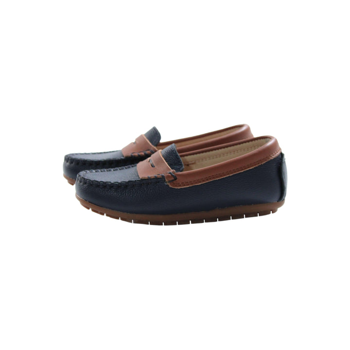 Penny Loafer - Navy/Luggage